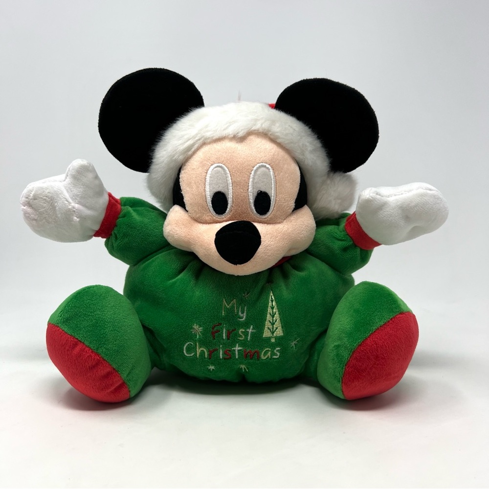 MICKEY MOUSE Disney Store BABY "MY FIRST CHRISTMAS" 9" Plush No Blanket